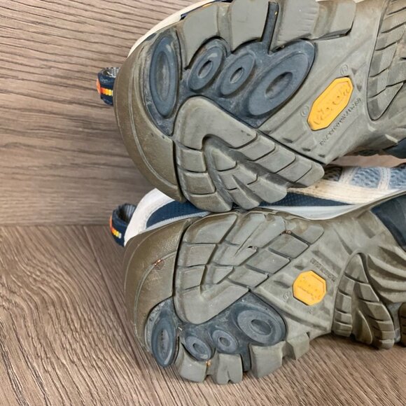 Merrell Womens Athletic Shoes Beige Gray Mesa Low Top Leather Lace Up 7M - Picture 4 of 9